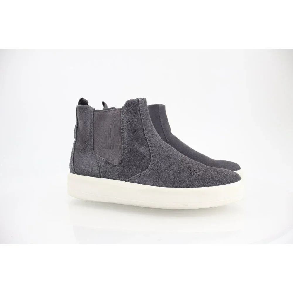 EccoโWomens Soft 9 Classic Chelsea Boots Sneakers Gray Suede Pull On Size 10